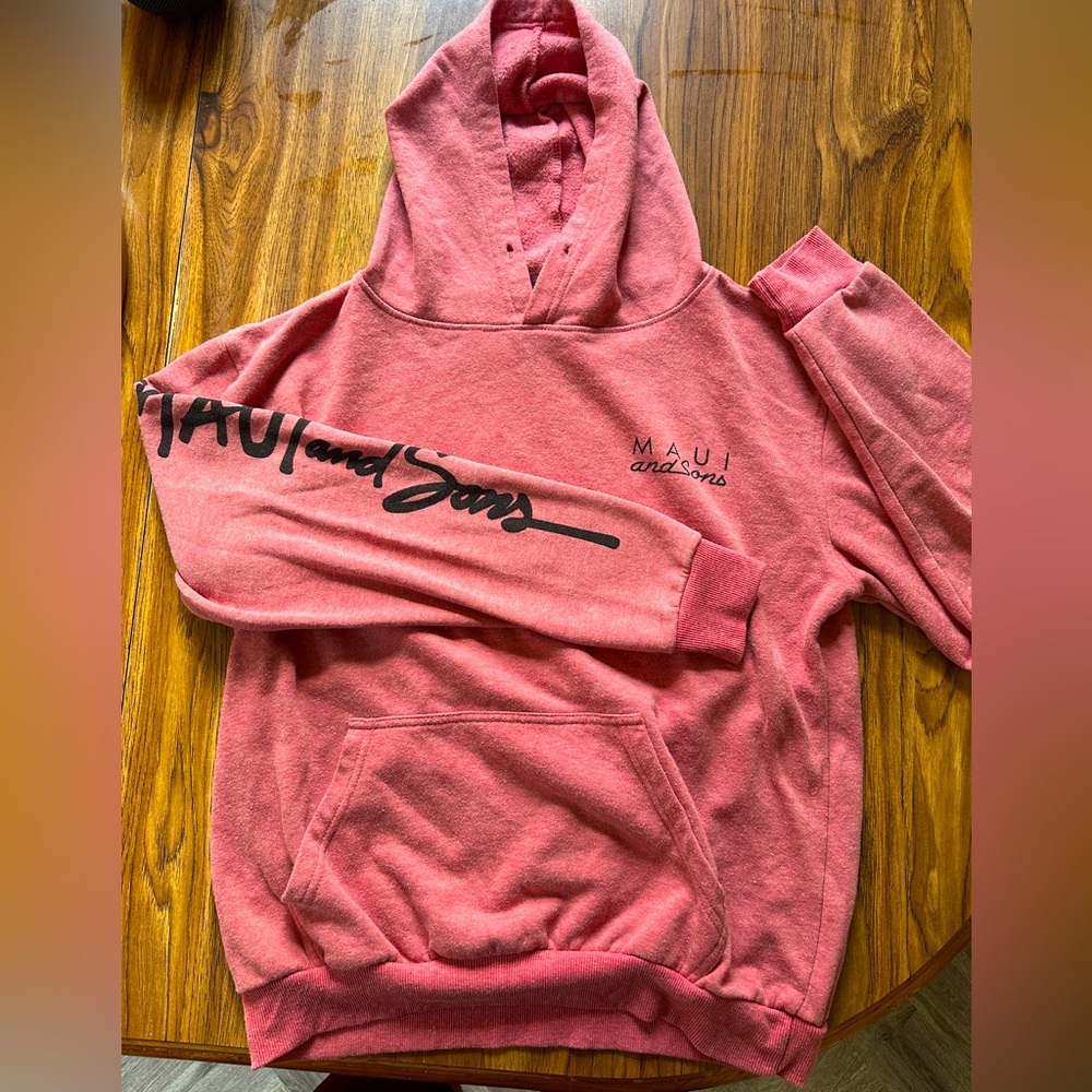 Maui and Sons Pink Hoodie Sweater for Men